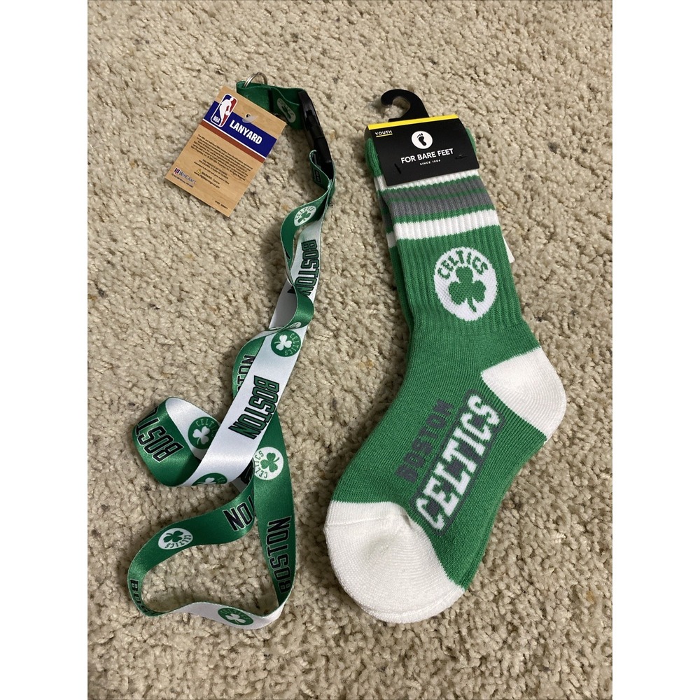 Boston Celtics Crew Socks Youth 1-6, & Lanyard New‎